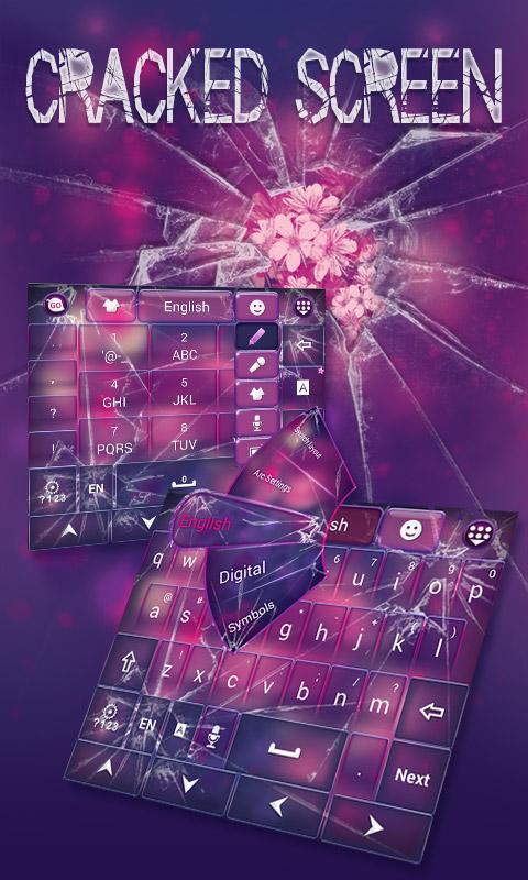 Fake Cracked Screen Keyboard Theme