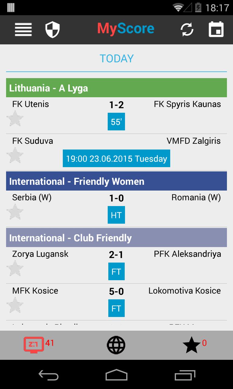 MyScore Football LiveScore