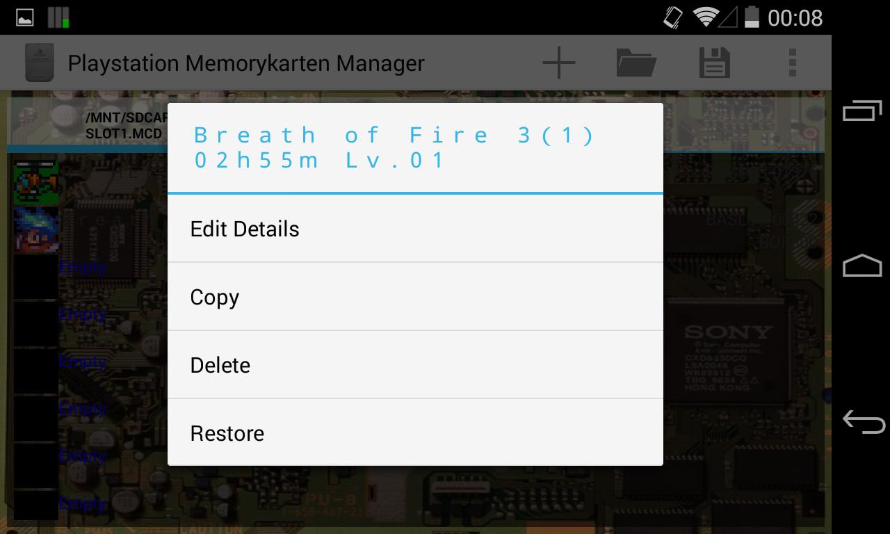 PSX Memorycard Manager 2 Free