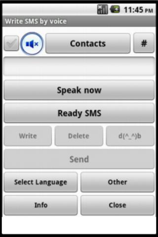 Write SMS and e-mail by voice
