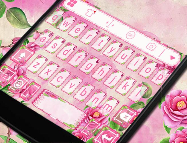 Pink Flowers Eva Keyboard
