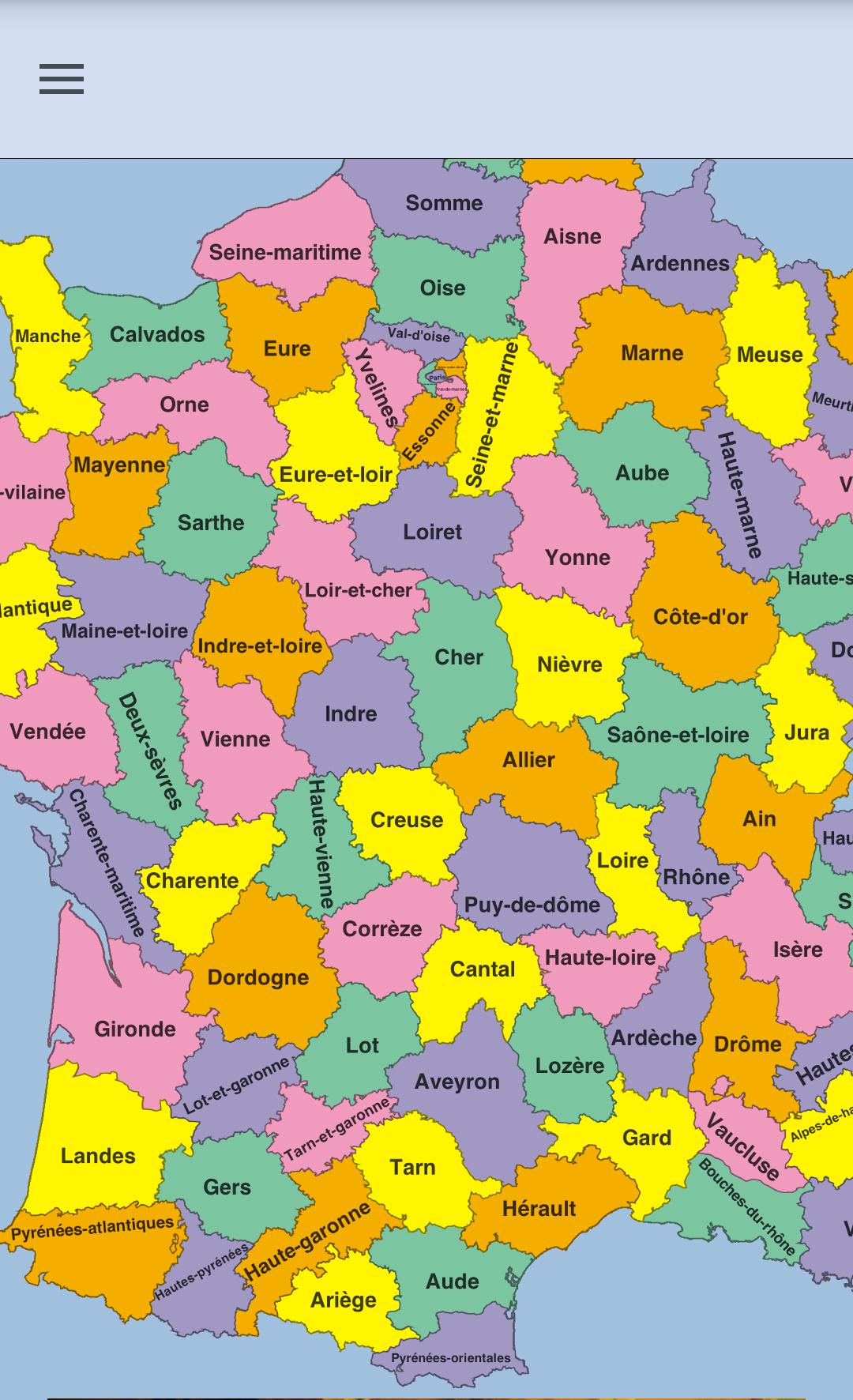 France Departments Map Puzzle